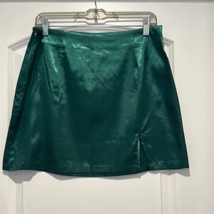 SHEIN Green A-Line Mini Skirt with Slit